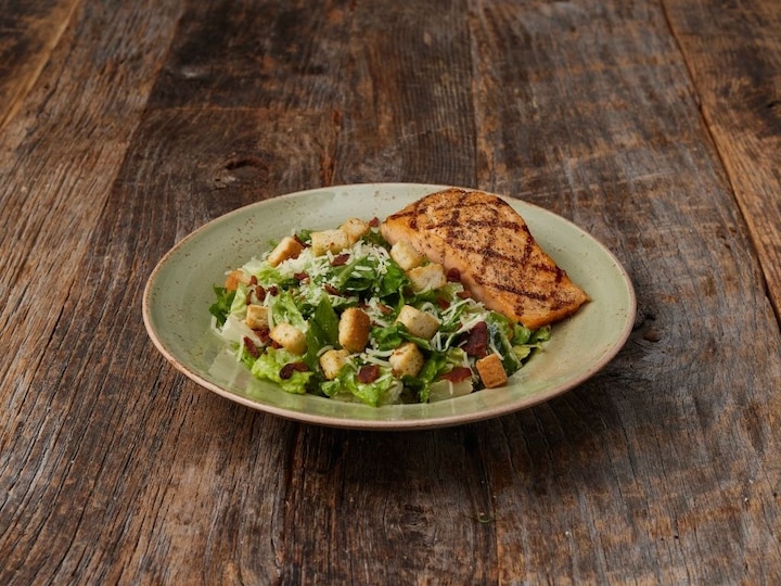 Caesar Salad with Salmon 