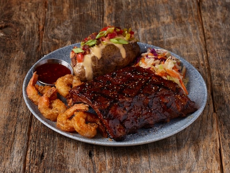 Ribs & Breaded Shrimp